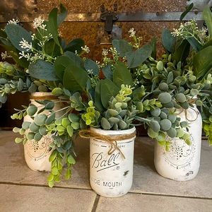 Hand made mason jars for home decor, wedding centerpieces, baby shower